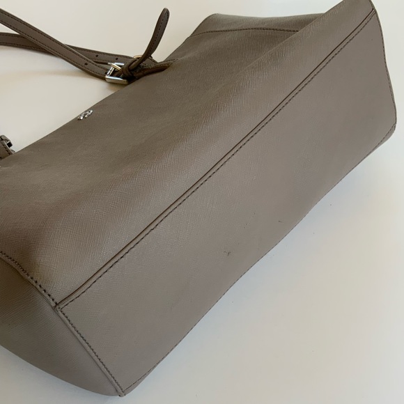 Tory Burch Leather York Tote Grey Saffiano Leather Purse - Picture 3 of 16